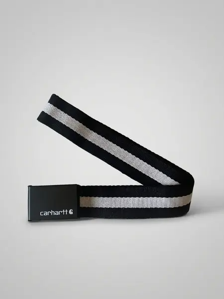 Cinto Carhartt Clip Belt Chrome preto e branco em lona