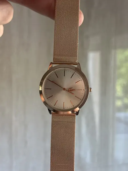 Lacoste 2140 dourado rosa com malha milanesa